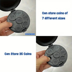 Kompaktiška plastikinė dėžutė monetoms susidėti