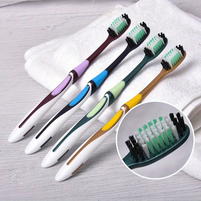 Dantų šepetėliai su vidutinio kietumo šereliais