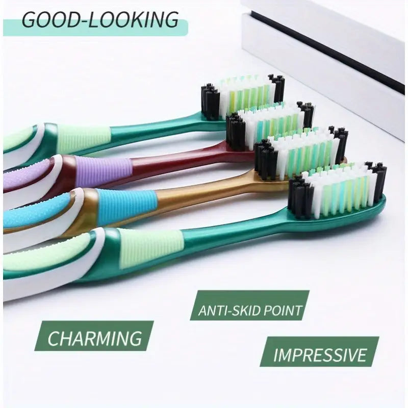 Dantų šepetėliai su vidutinio kietumo šereliais