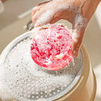 Trijų sluoksnių indų plovimo kempinė su vaisių raštu