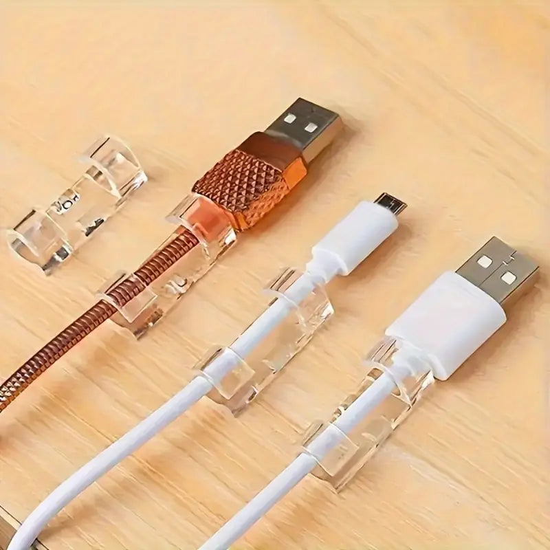 Skaidrūs plastikiniai kabelių tvirtinimo spaustukai