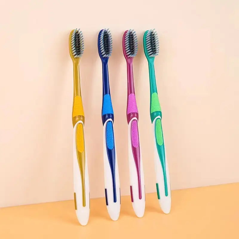 Dantų šepetėliai su vidutinio kietumo šereliais