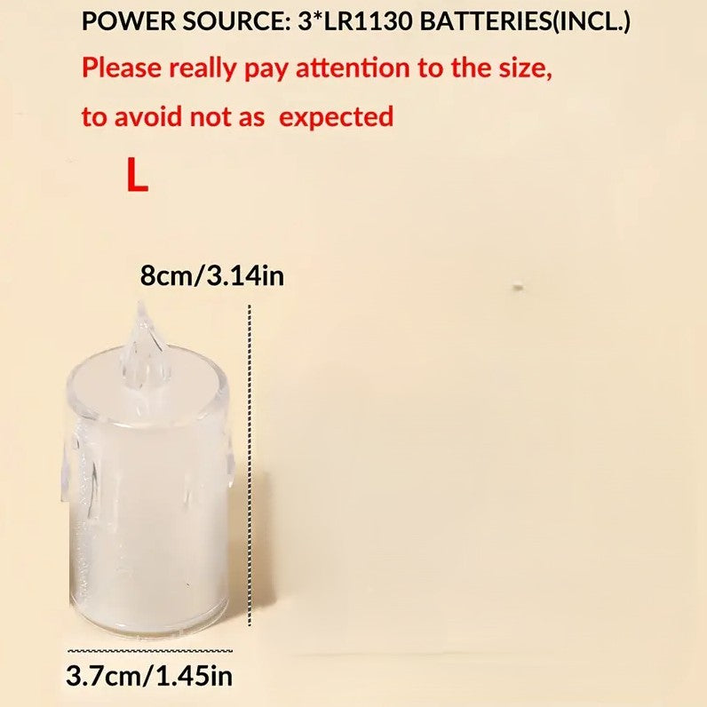 LED liepsnos imitacijos žvakės - 1 vnt.