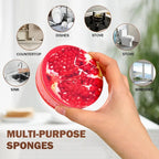 Trijų sluoksnių indų plovimo kempinė su vaisių raštu