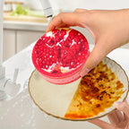 Trijų sluoksnių indų plovimo kempinė su vaisių raštu