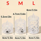 Kristalinės liepsnos neturinčios žvakės lemputės