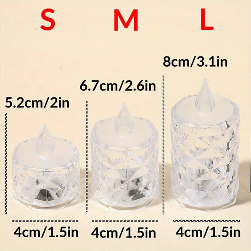 Kristalinės liepsnos neturinčios žvakės lemputės