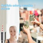 Daugkartinio naudojimo kieti šiaudeliai – 4 vnt.