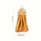 Indų plovimo kempinės, minkšti koralinio fliso rankšluosčiai su mielais vaisių raštais.